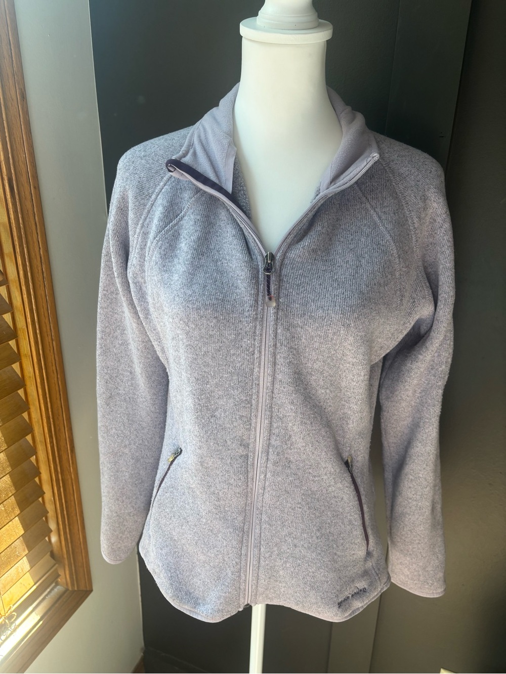 Eddie Bauer Lavender Gray Sherpa Fleece Full Zip Jacket L Outdoorsy Gorpcore